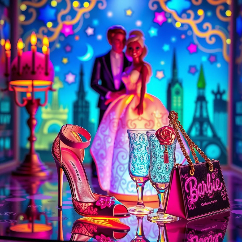 Barbie Romantic Night Set 🩰👜🥂✨   by @Tasha