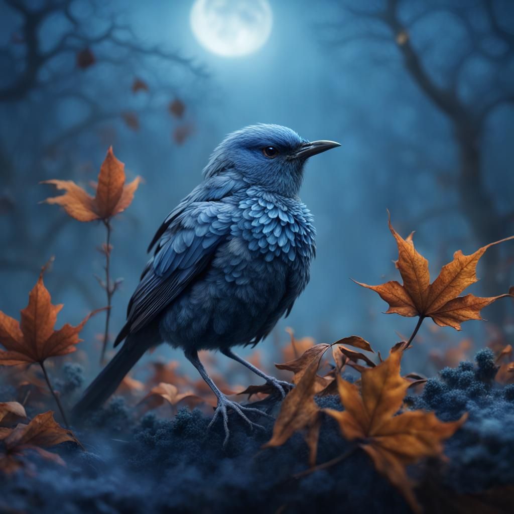 Bluebird in the Fall  by @Chief_Runs-with-scissors