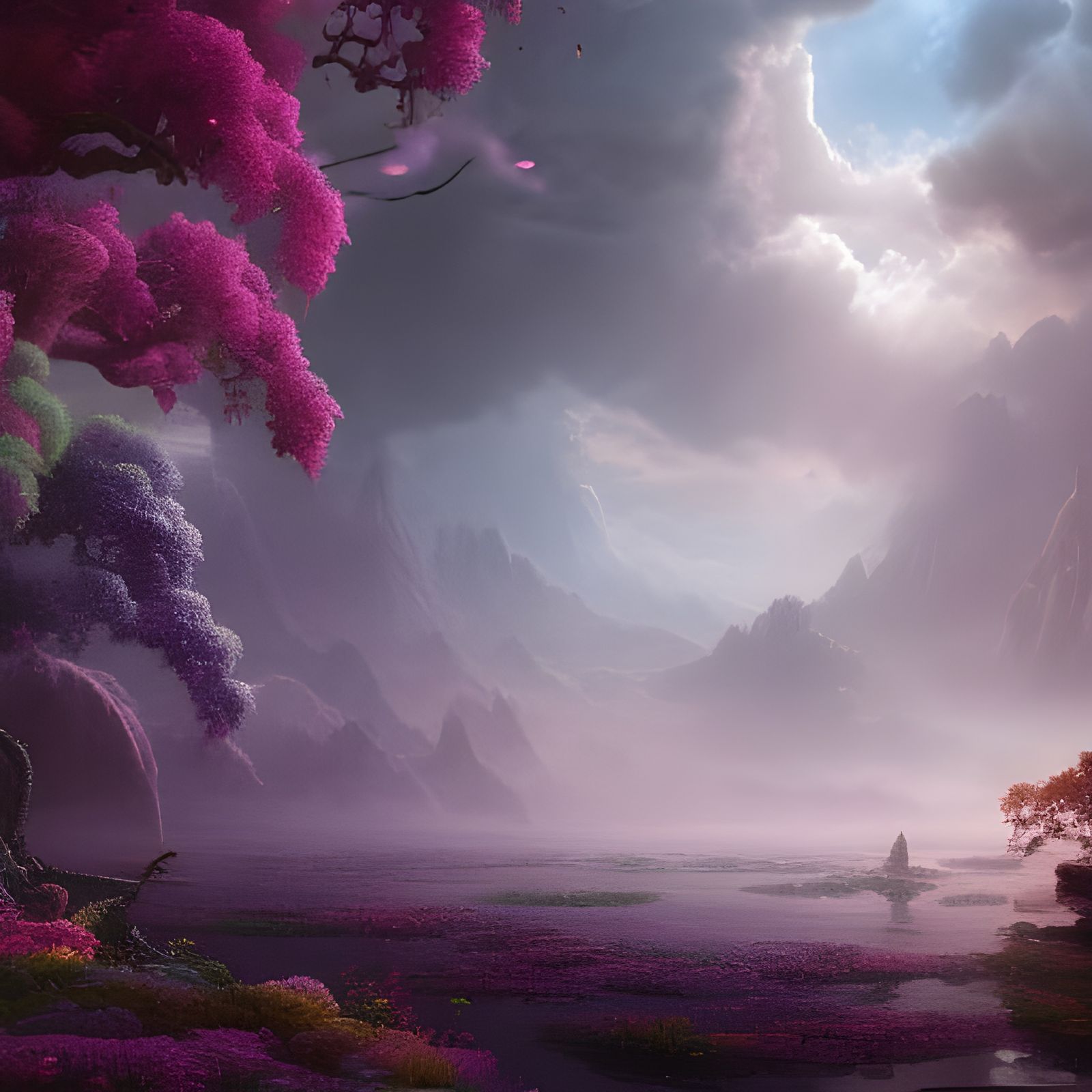 Purple trees - AI Generated Artwork - NightCafe Creator