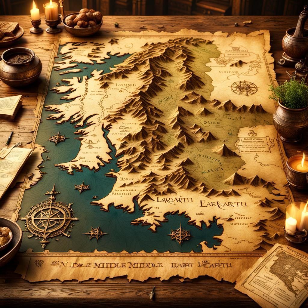 Ancient map of Middle Earth   by @OneMich01