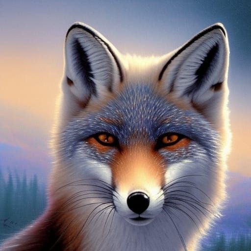 blue fox portrait