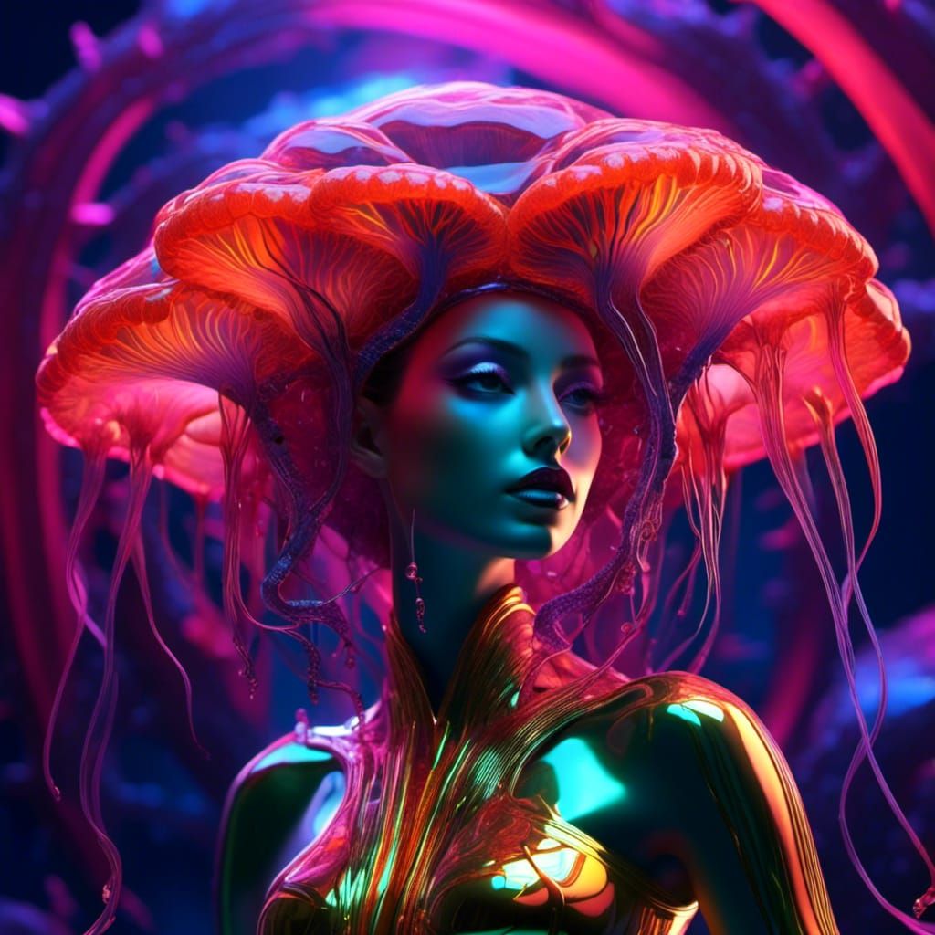 Translucent Jello Mammoth in Fractal Jungle