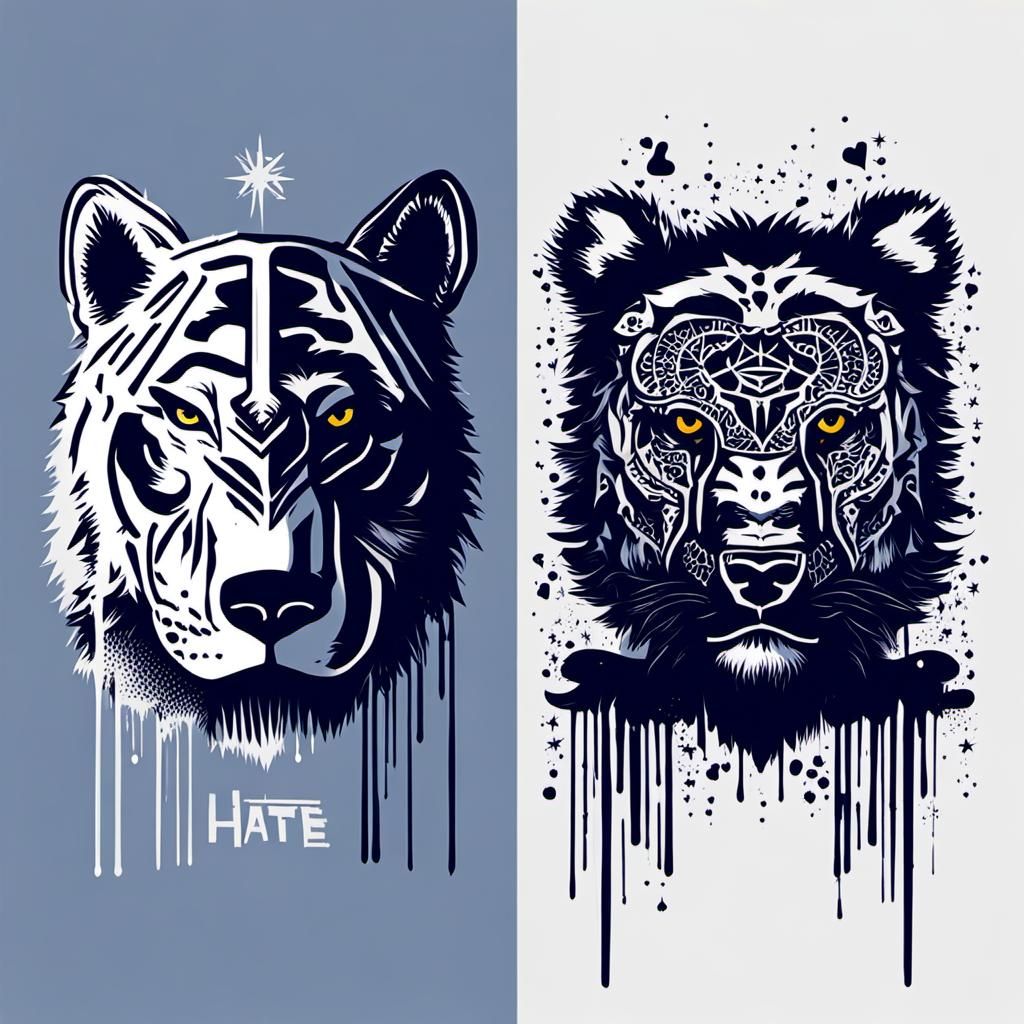 Love and hate side by side - AI Generated Artwork - NightCafe Creator