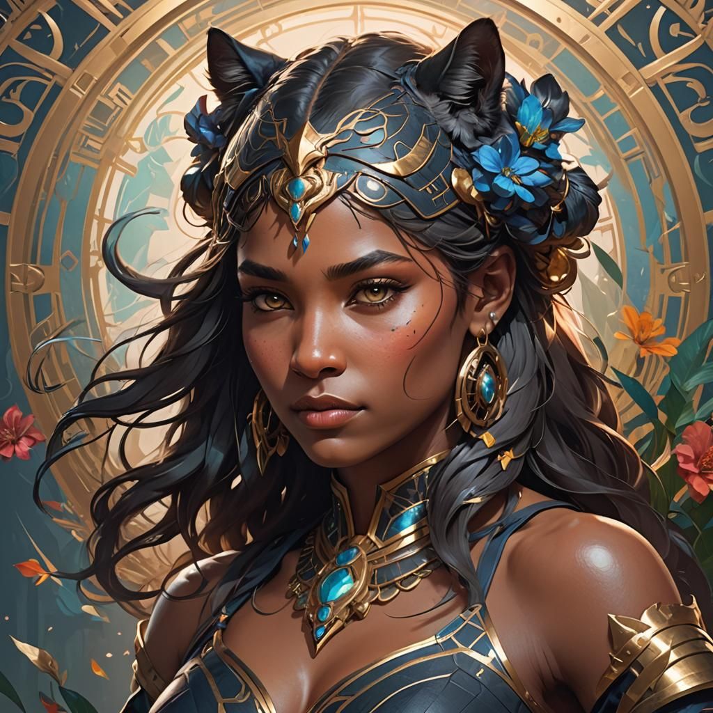 Goddess of Panthers - AI Generated Artwork - NightCafe Creator