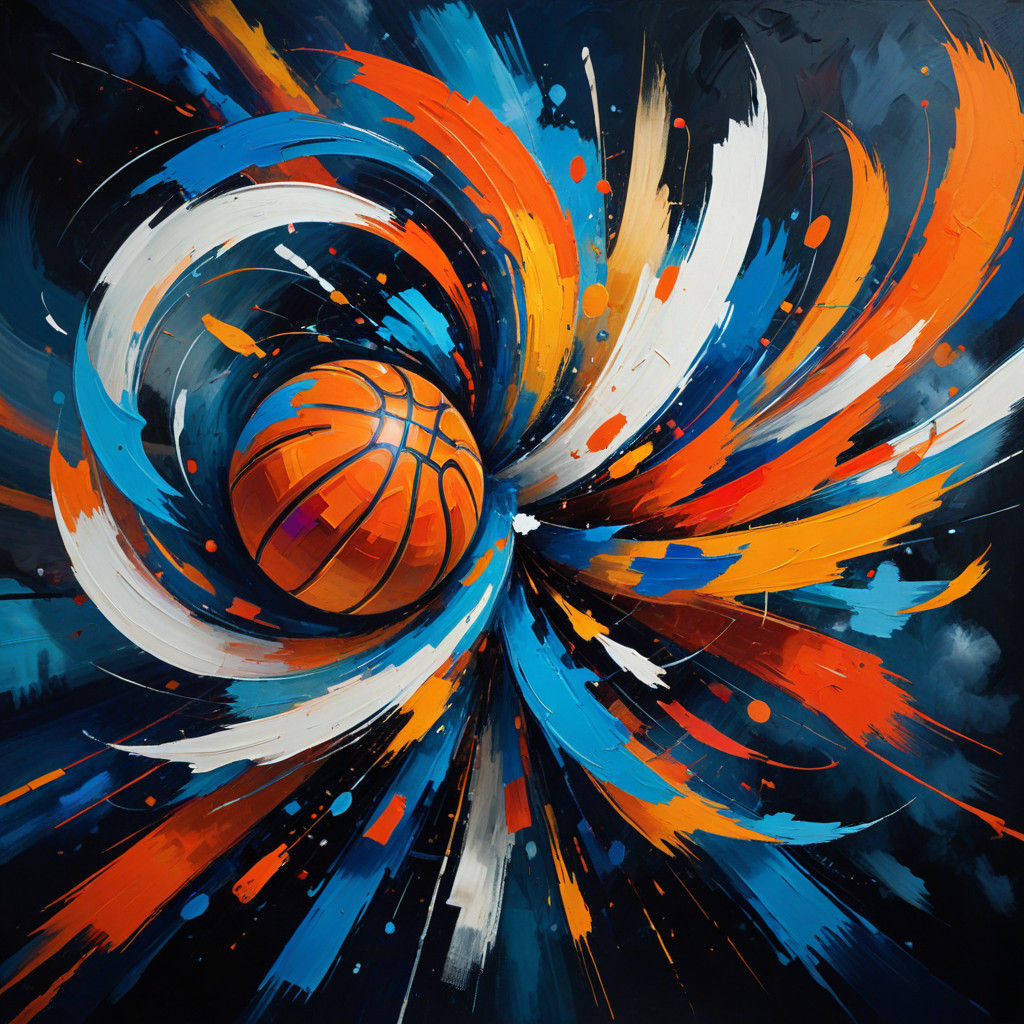 Vibrant Earth Emerges from Swirling Basketball, Abstract Exp...