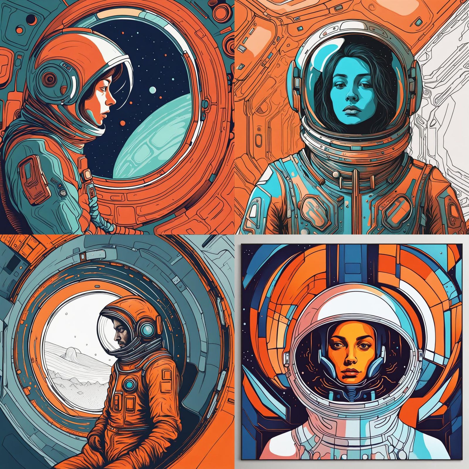 A person in a spaceship looking into the distance