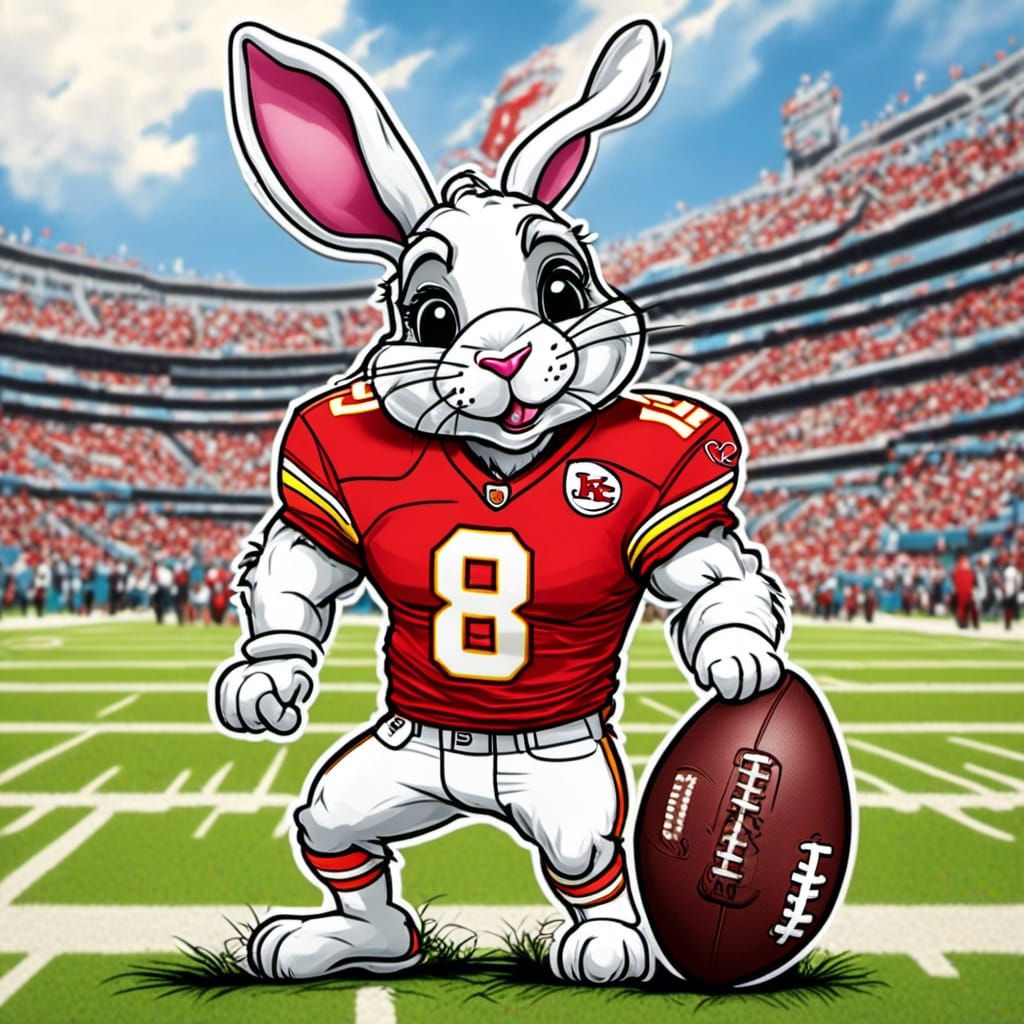 <lora:sdxl cute:1.0> cartoon Easter bunny in a Kansas City C...