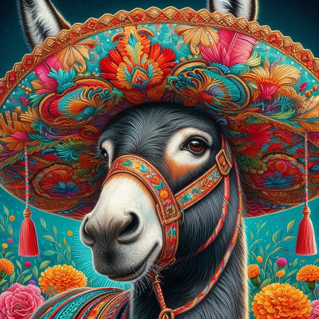 Burro in a Sombrero  by @zephyrael