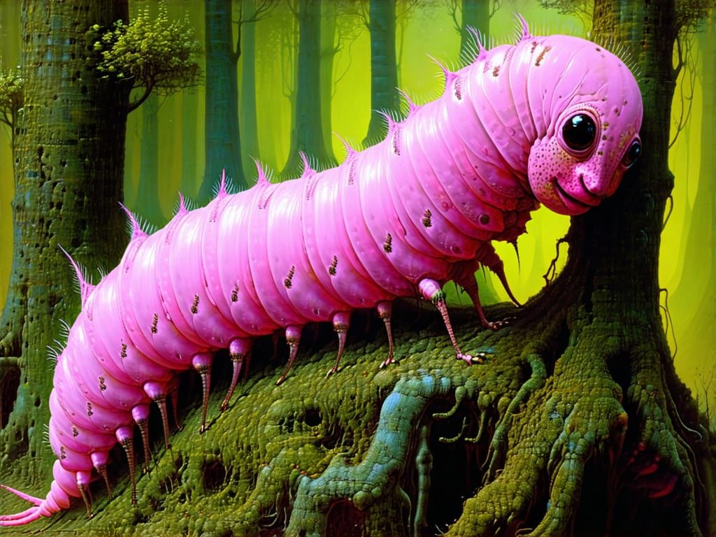 Pink caterpillar