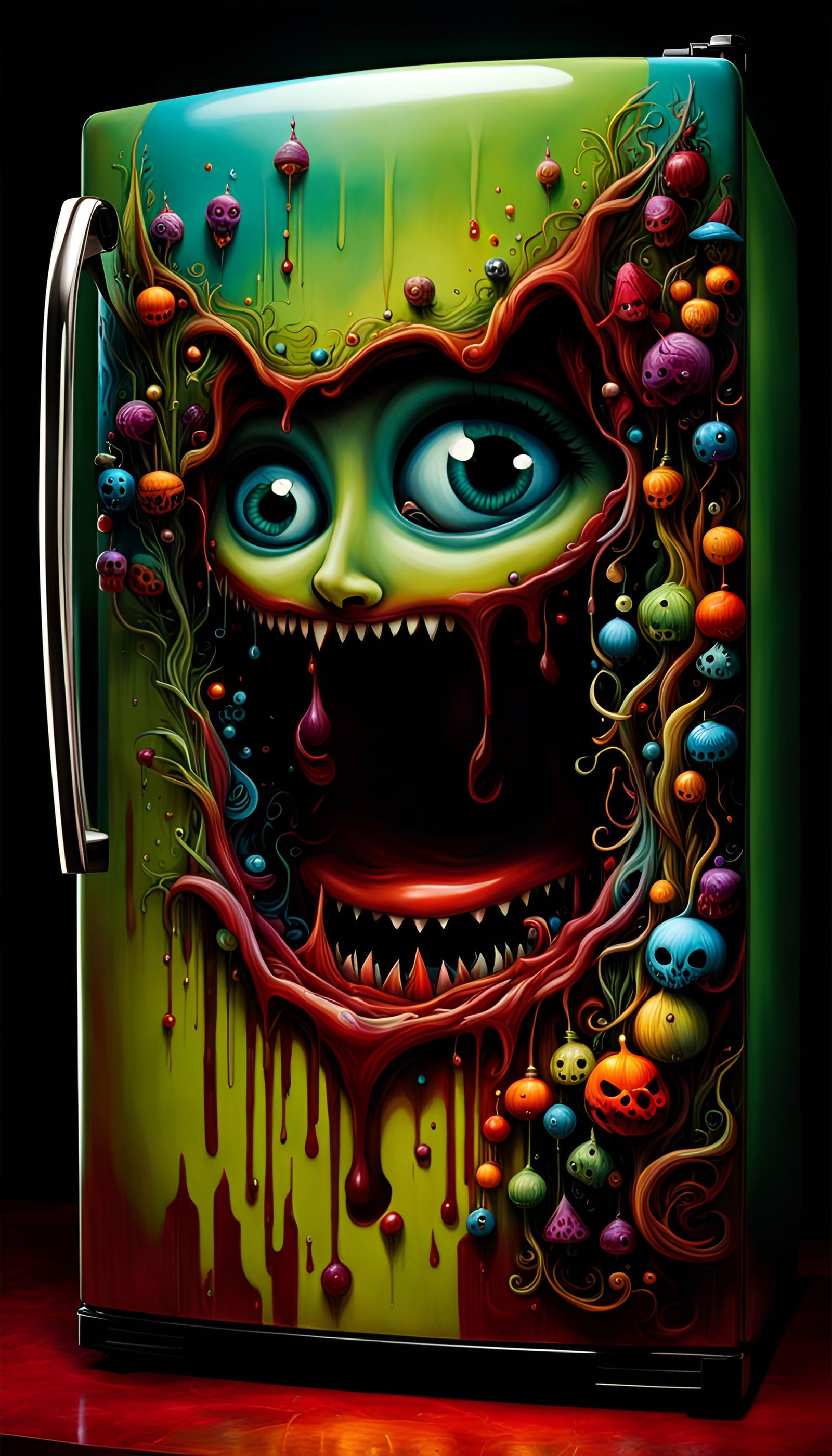 horrifying fridge  by @Skullvia