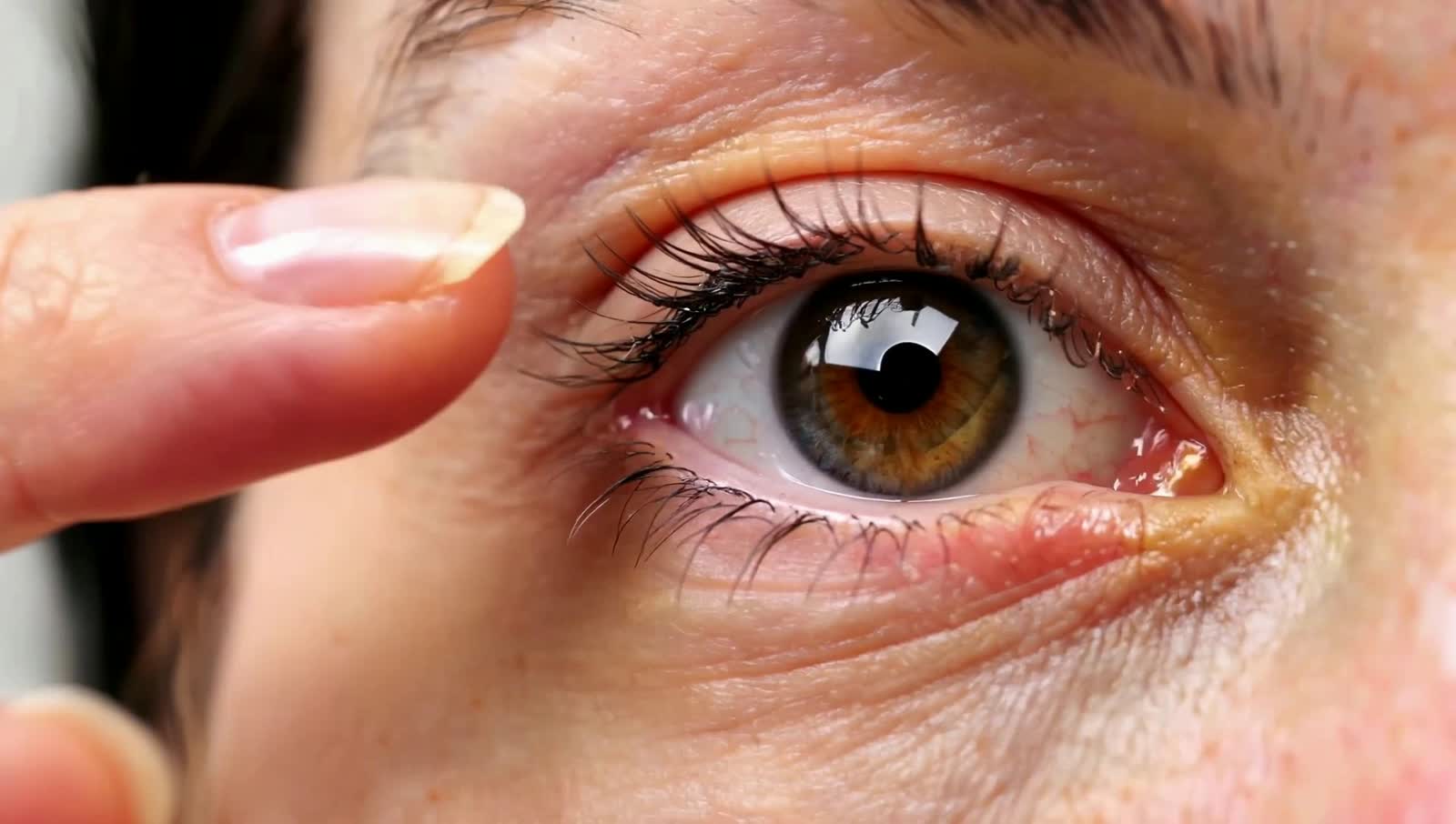 תביא לי תמונה של עין אנושית ליד  משולבים צמצם של מצלמה מקצועית