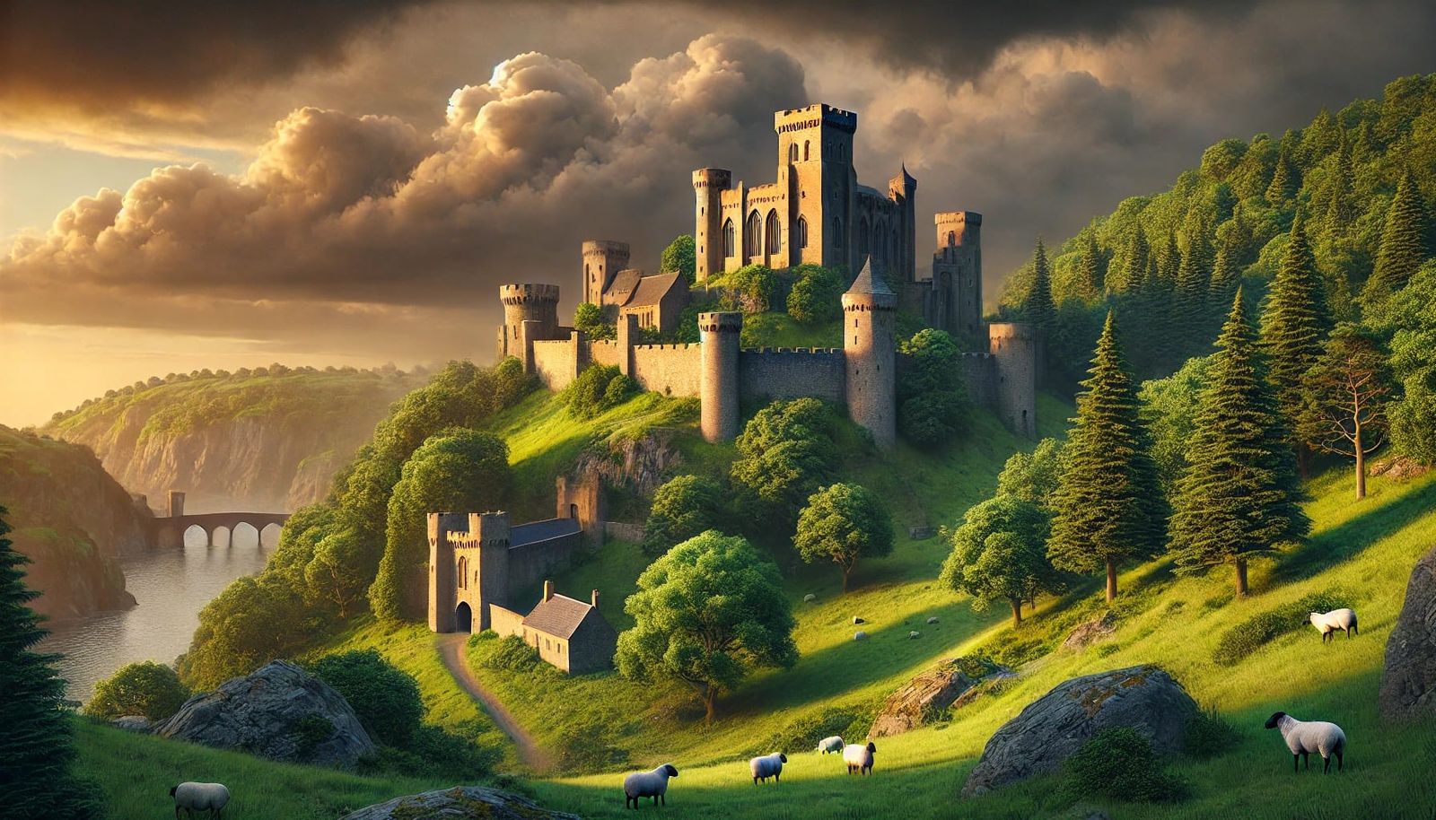 Irish castle on a hill