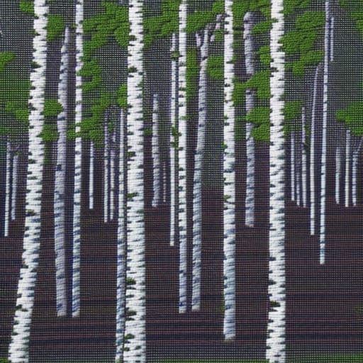 Birch tree forest needlepoint AI Generated Artwork NightCafe Creator