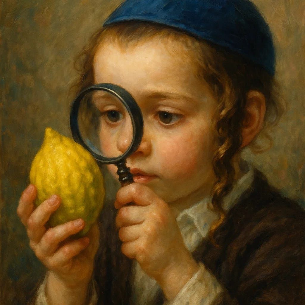 ילד בודק אתרוג