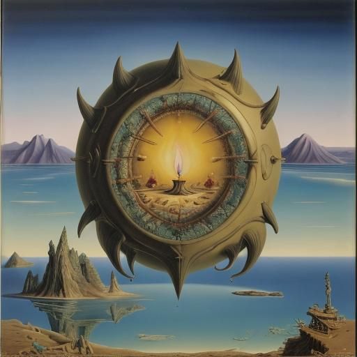 Surreal Dragons Over Earth: A Dali-esque Vision