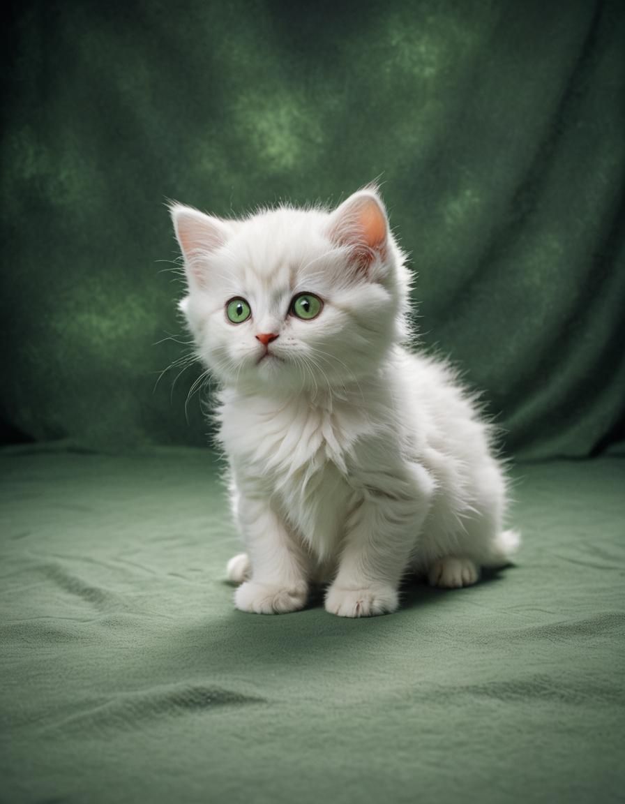 Fluffy White Kitten
