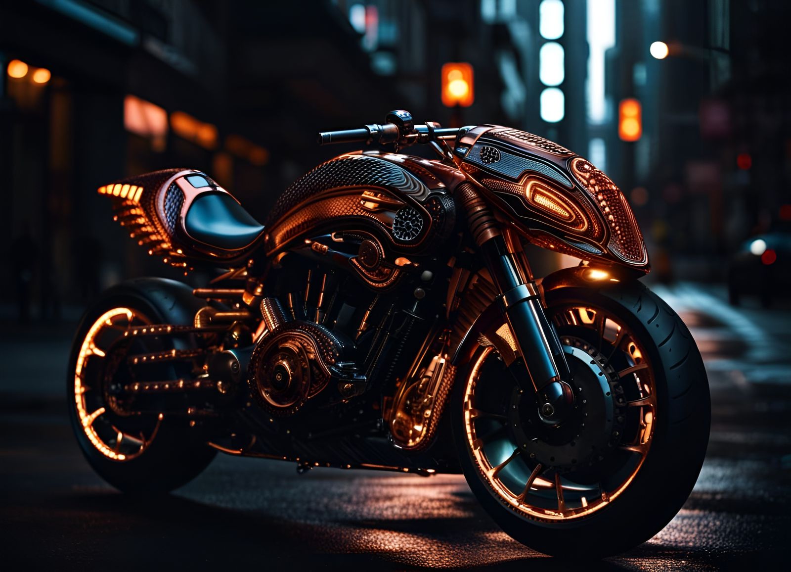 Dragon scale motorcycle design   by @Lucy