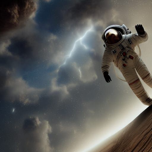 Angelic Astronaut in Epic Digital Painting