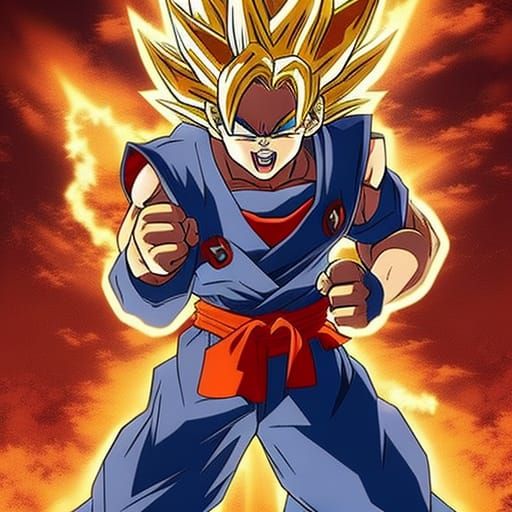 Dragon Ball Z Son Goku Super Saiyan 2, Akira Toriyama Style ...