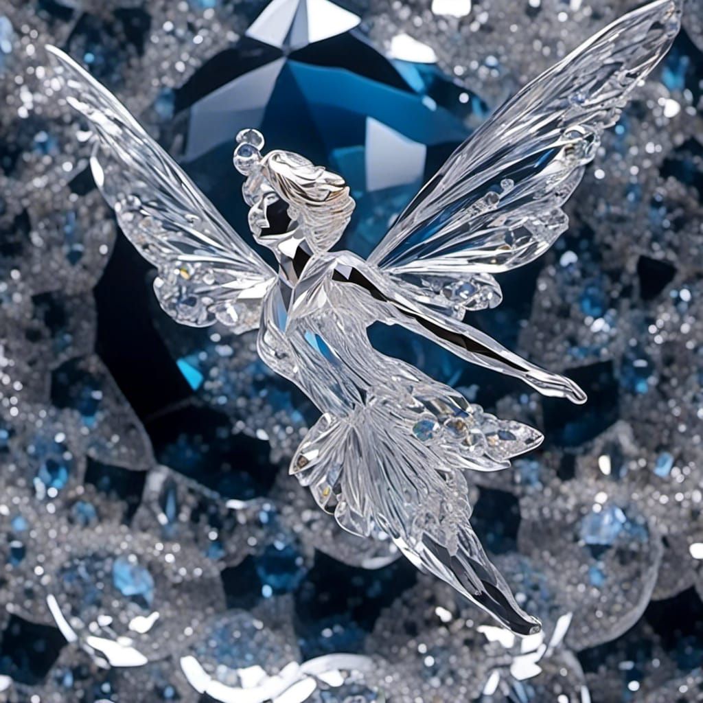 Stunning cut crystal <lora:Cut Crystal:1.0> fairy flying, sharp facets
