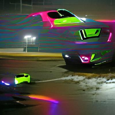 mustang neon race night car