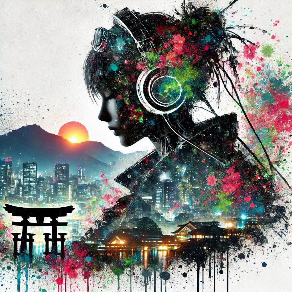 double exposure beautiful fantasy portrait landscape..