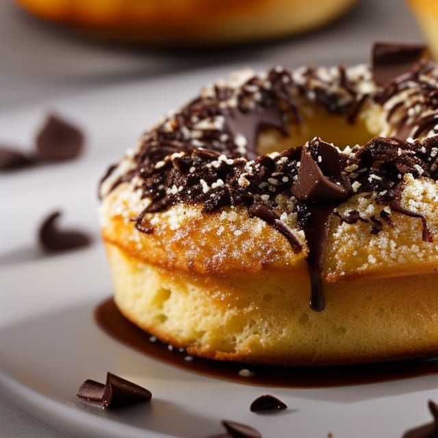 A Cheese and Chocolate Donut  by @Lukman Febrianto