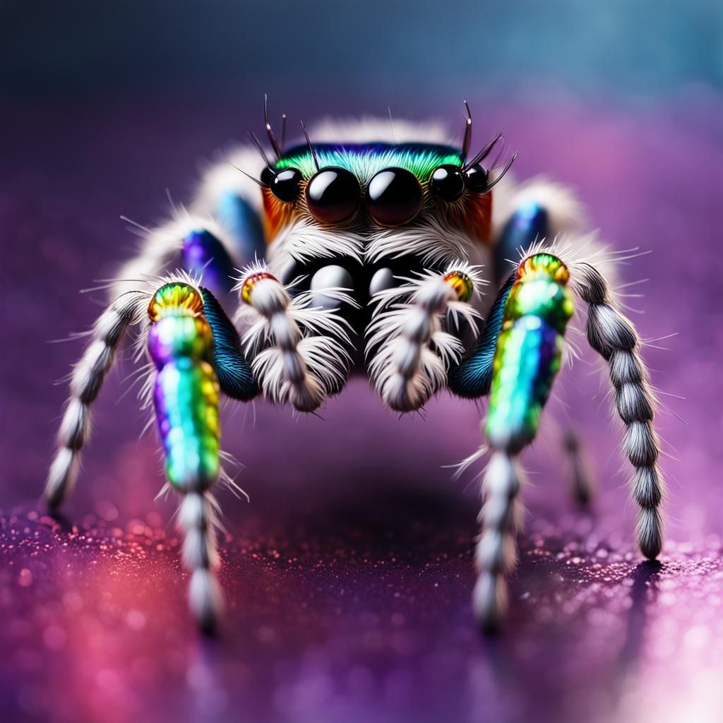 ultra realistic rainbow crystal shades jumping spider laced ...