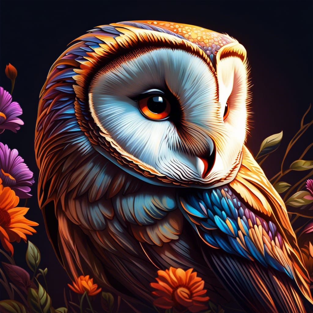 Flower Barn Owl