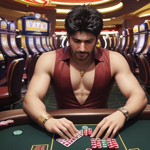 Roman god winning at gambling in Las Vegas