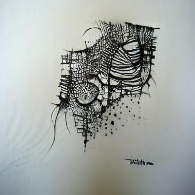 abstract detailed ink drawing