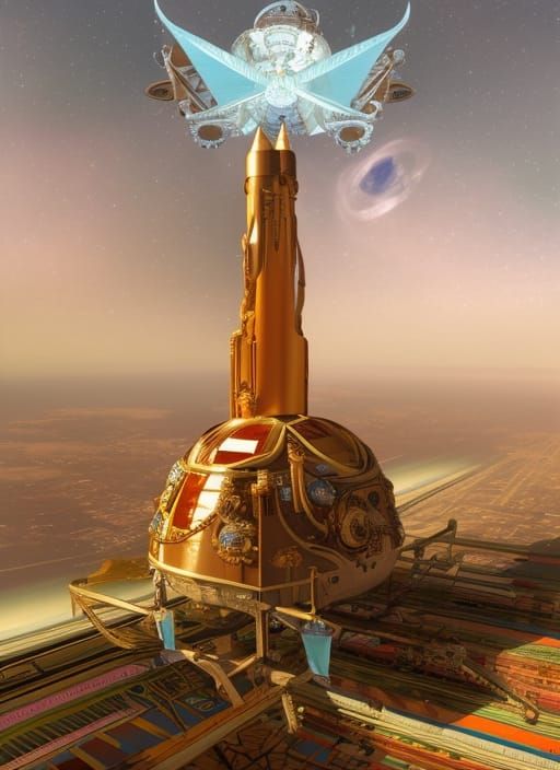 Ornate Space Station Reveals Hyperrealistic Finger