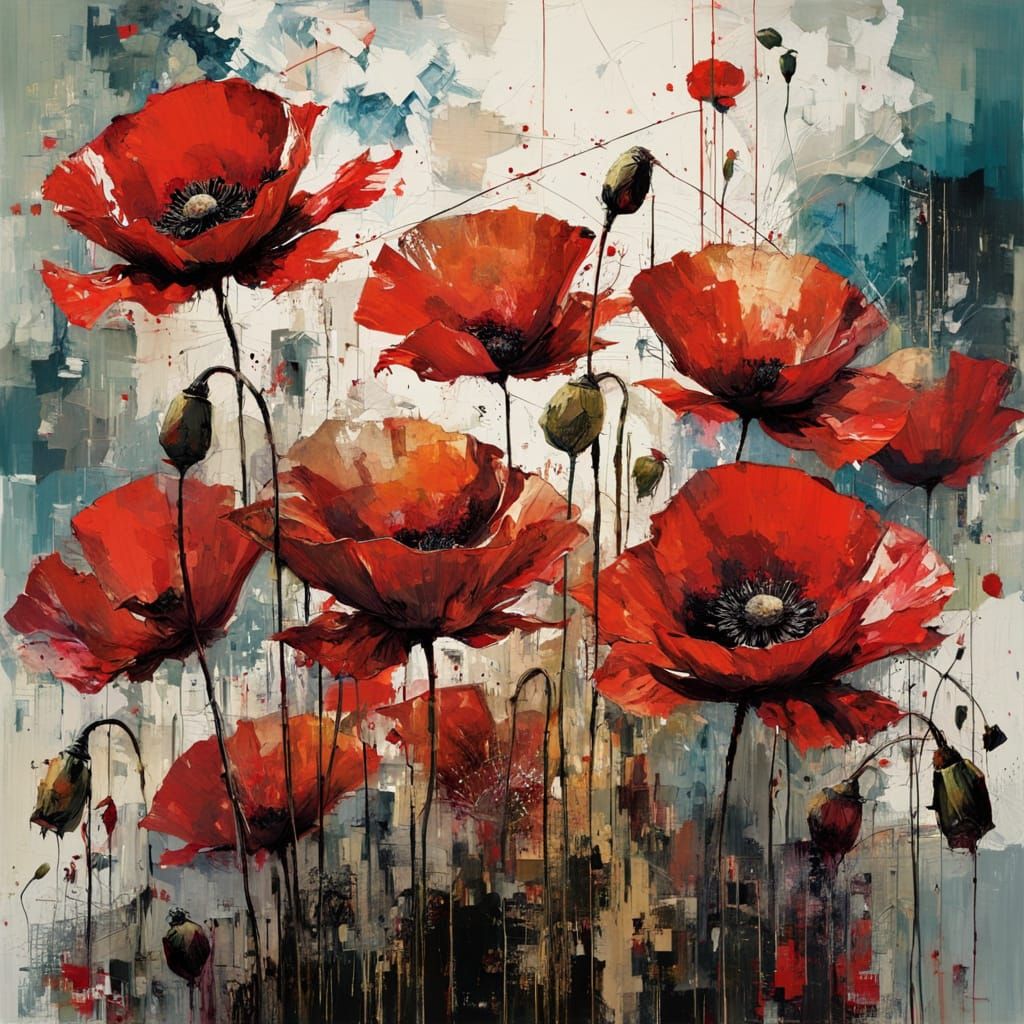 Abstract poppies  by @MrKitWalker