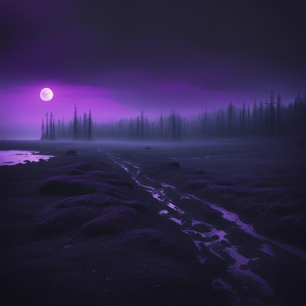 In the murky haze, the outlines of the surrounding world dis...