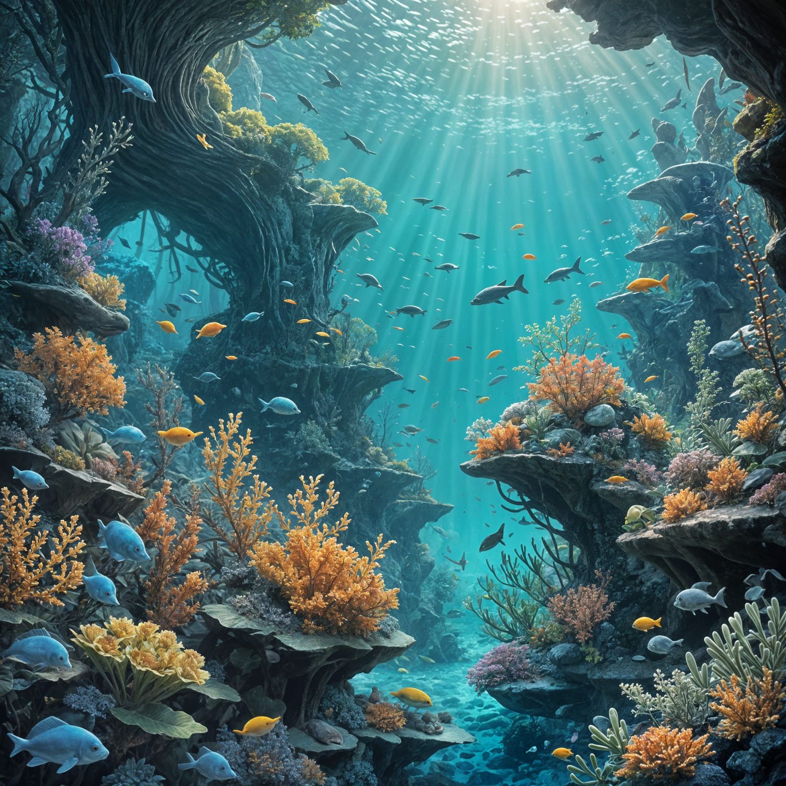 Grande Barrière de corail regorgeant de vie marine.  by @03lu03