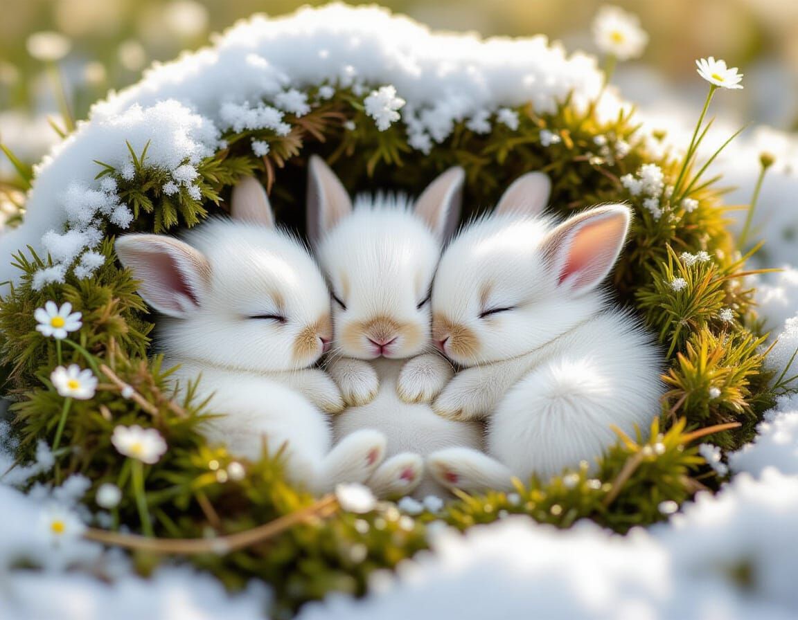 baby polar rabbits   by @Thordis Alfstein