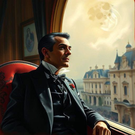 Dapper Vampire Gazing Out the Window