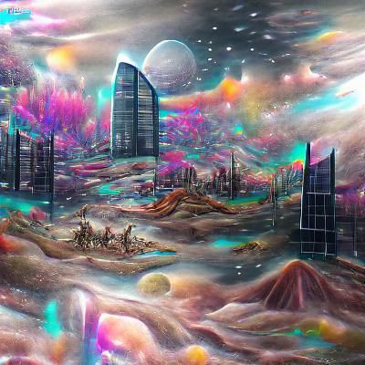 Dystopian space landscape