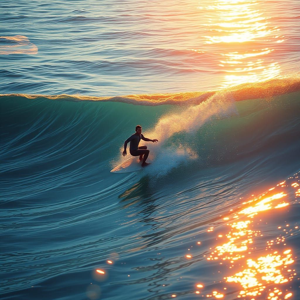 Serene Ocean Scene in Dreamy Digital Art Style