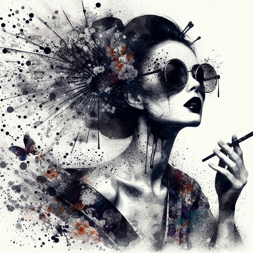 double exposure beautiful fantasy DALL-E 3 portrait landscap...