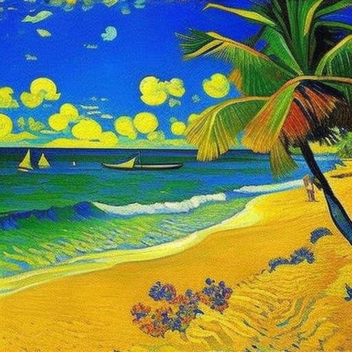 a Caribbean beach Vincent Van Gogh