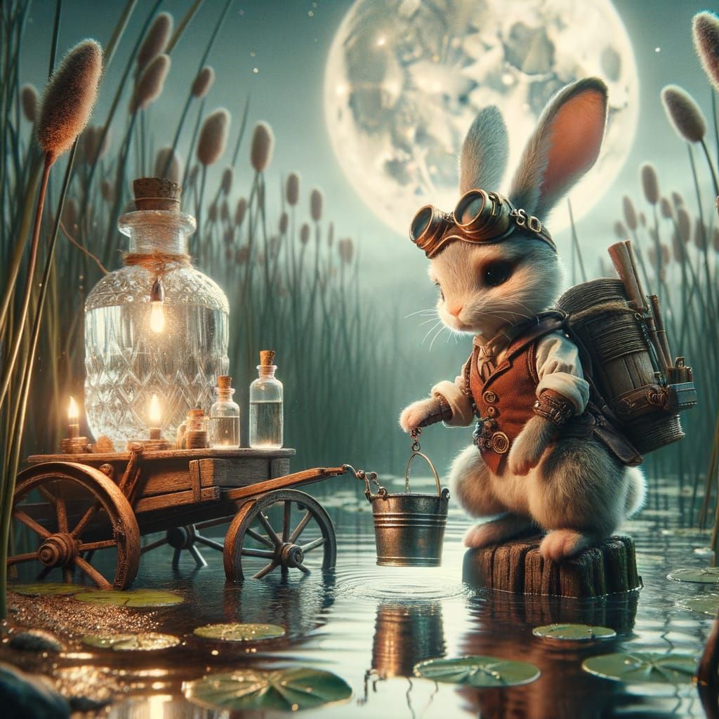 A hard-working night: collecting water  by @Neromagenta