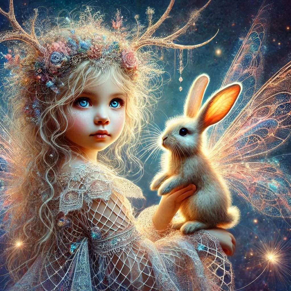 Girl With A Pet Bunny....