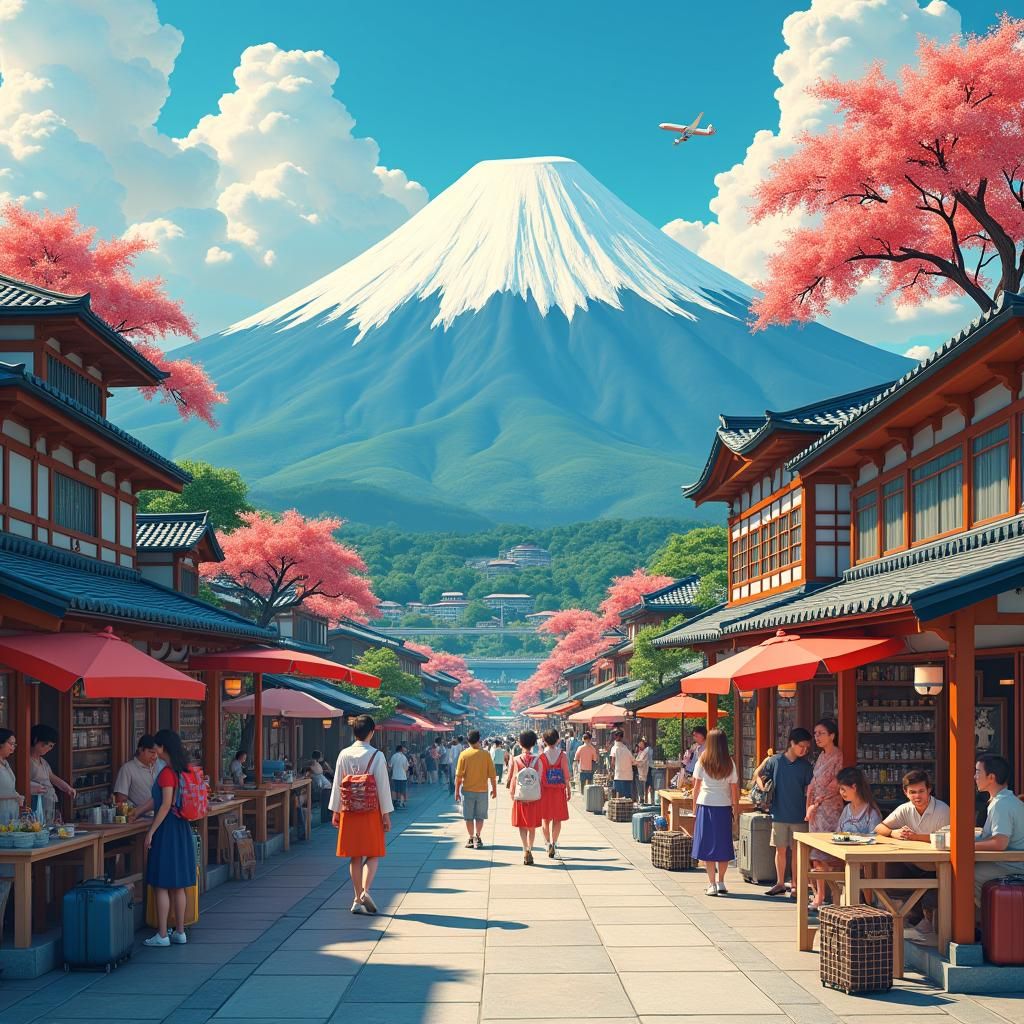 Japanese Landscapes Blend as Matte Painting