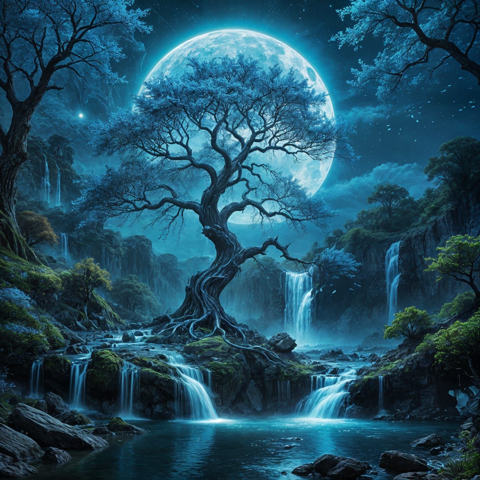 A fantasy blue landscape   by @sunshine33