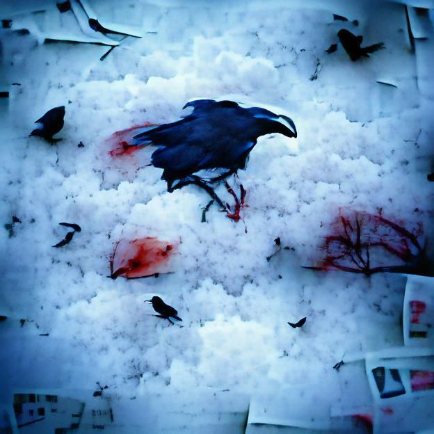 crows mystery cold snow blood