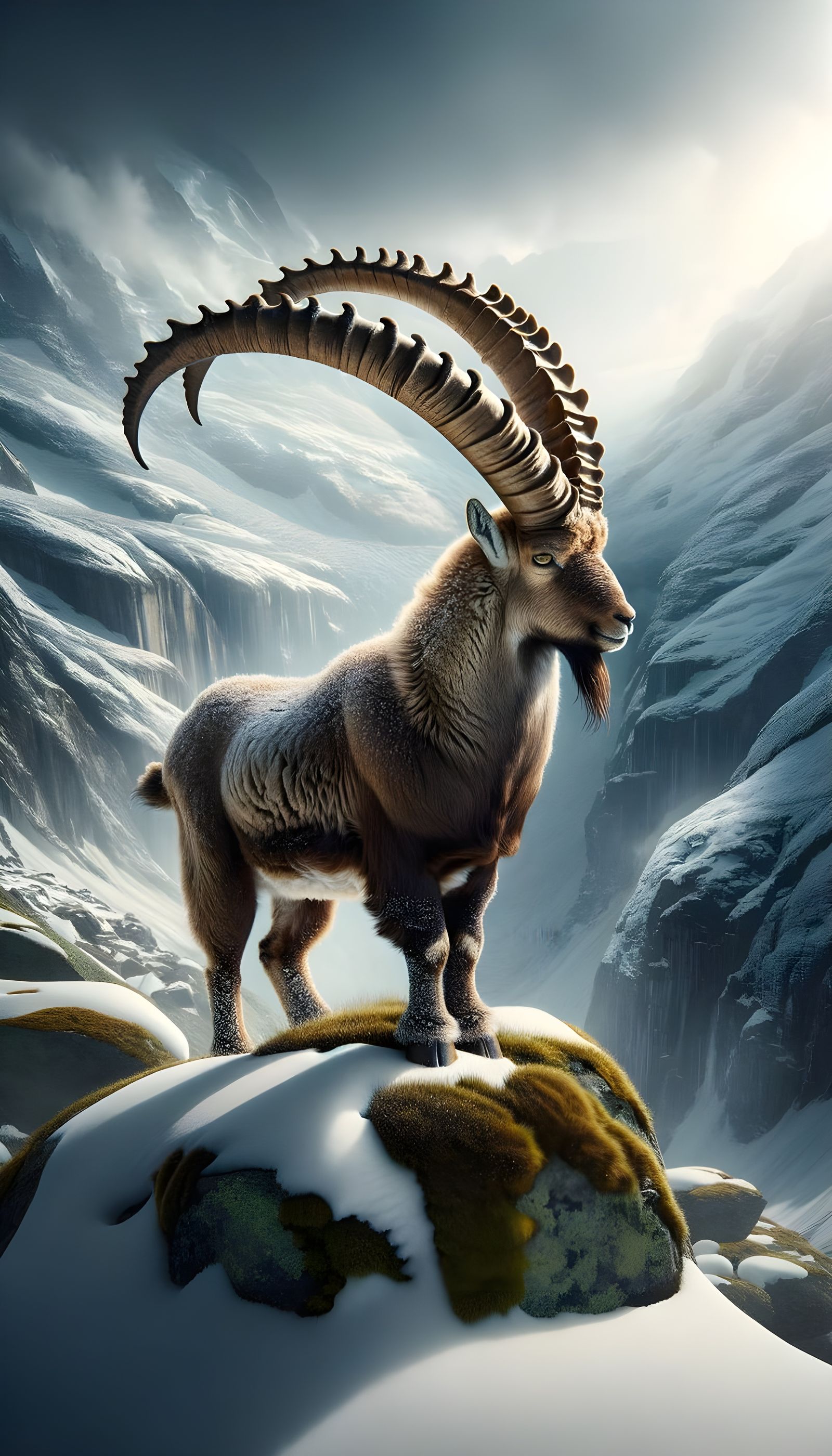  An Alpine ibex (Capra ibex) steinbock in the swiss alps  by @Tiny Pearl Cat