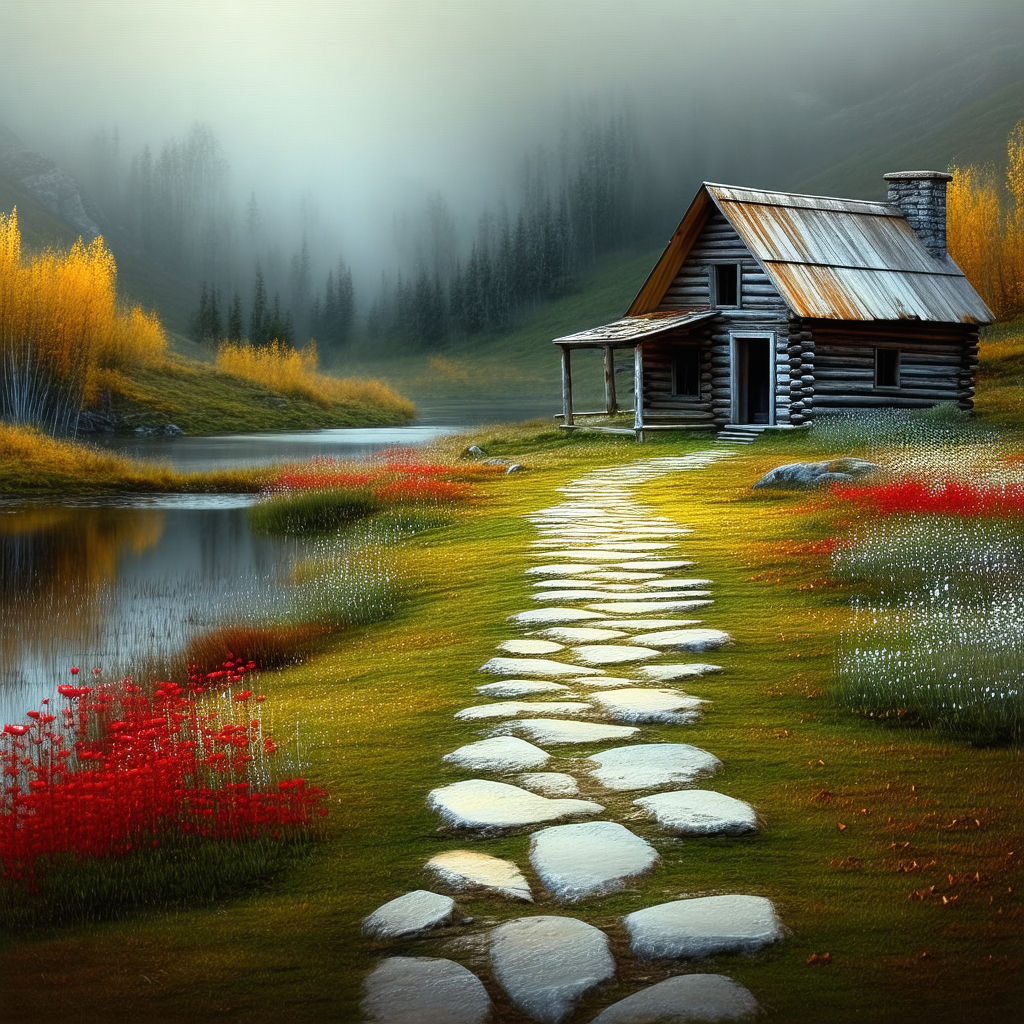 Old dilapidated weathered Cabin