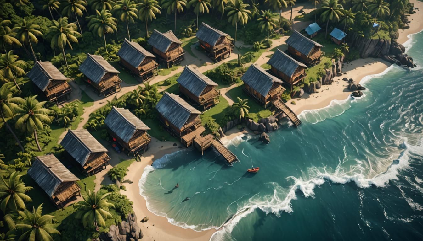 hut village besides the ocean 7