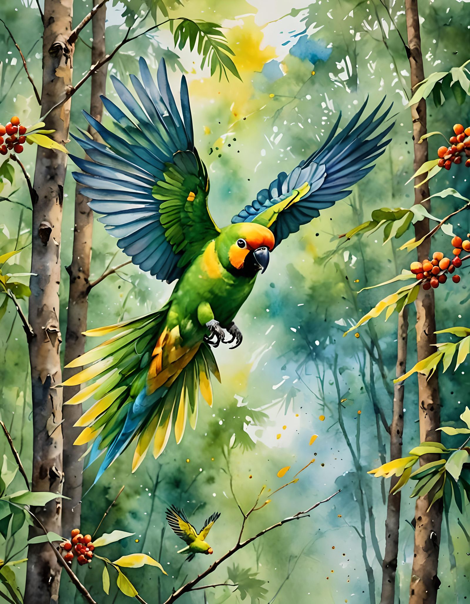 Carolina Parakeet  by @Cloud Wing